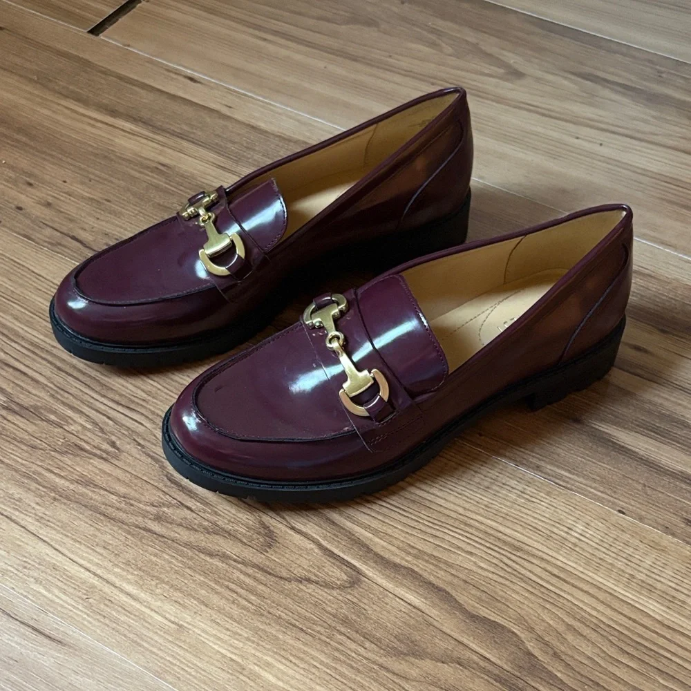 Nine West Newdale Slip-On Loafers with Gold Accent - Picture 4 of 8